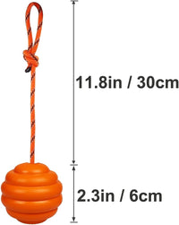 K9 Training Ball with Rope, Exercise and Reward Toy for Dogs - Pure Orange - image 4