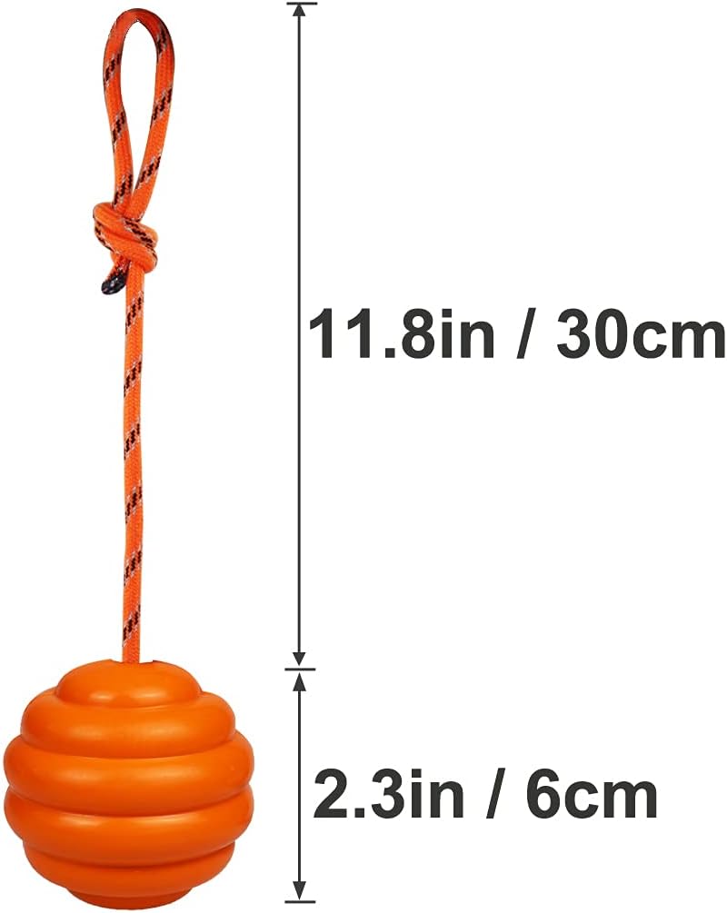 K9 Training Ball with Rope, Exercise and Reward Toy for Dogs - Pure Orange - image 4