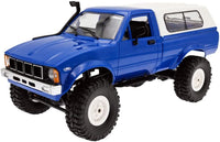 WPL C24 1/16 scale blue RC rock crawler 4x4 off-road pickup truck with LED lights