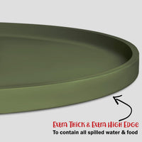 DogBuddy Dog Food Mat, Waterproof Dog Bowl Mat - 19"L x 11"W / Khaki Green - image 2