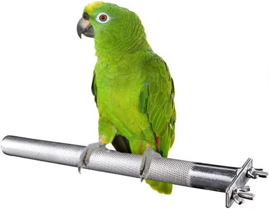 Litewoo Stainless Steel Parrot Perch Grinding Stand for Large Bird - L: 11.79x 0.98inch
