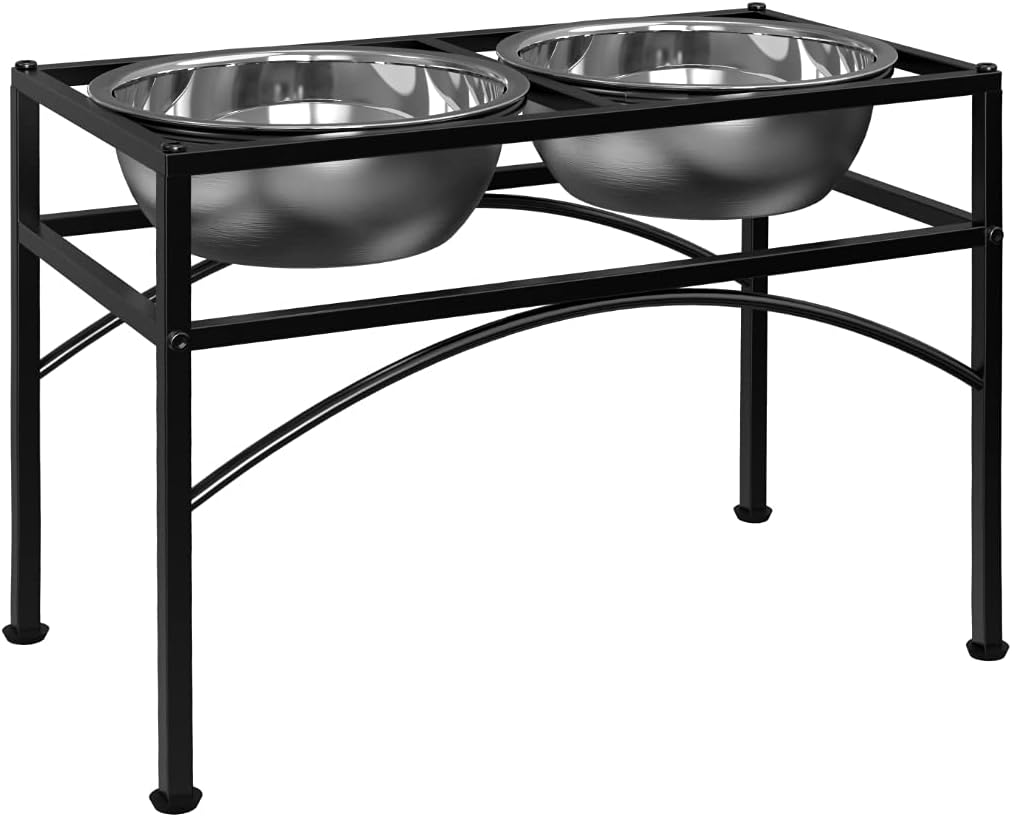 Elevated Dog Bowls for Large Dogs - Black Large
