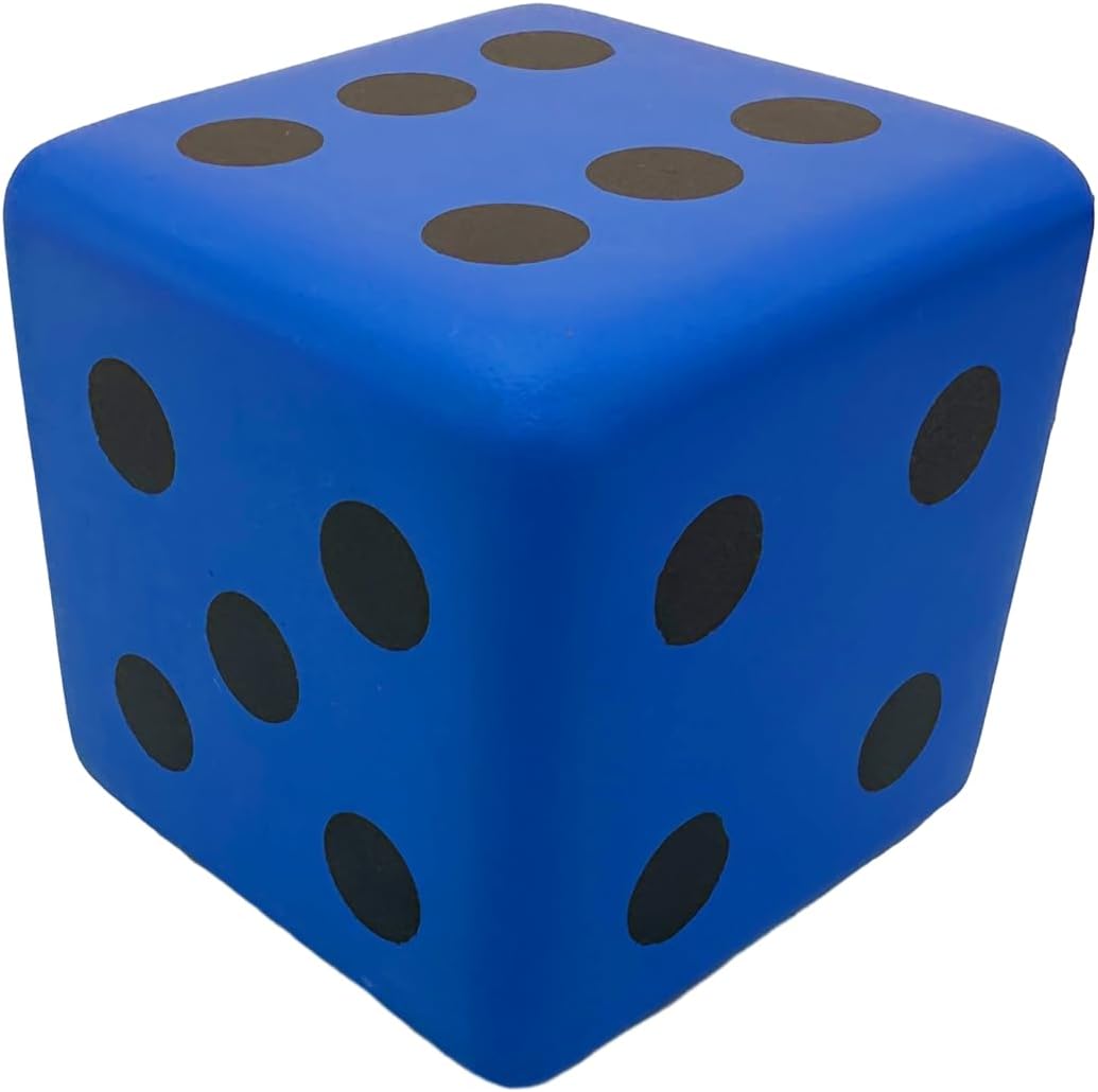 funnysquee 3.15 inch foam dice toy with large numbers, Fortunate Red - view 7