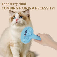 Cat Dog Grooming Brush 5-in-1 Pet Grooming Spray Brush Comb for Massaging and Cleaning Shedding Pet Hair, 1-Touch Release Button for Long/Short Hair Pets (Pink)