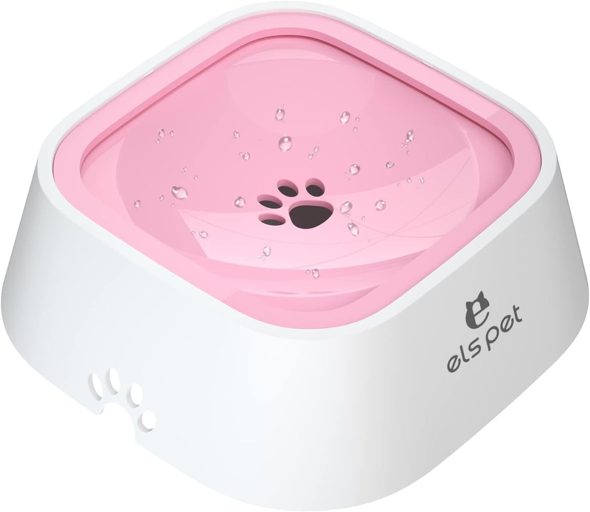 ELS PET No Spill Dog Cat Bowl 35oz 1L Anti Slip Travel Water - 1L / Pink