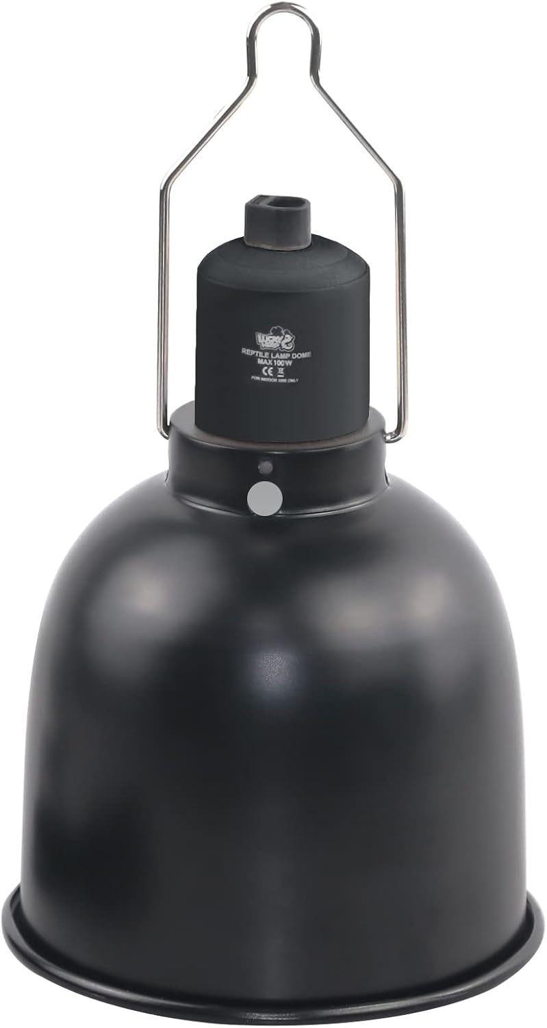 LUCKY HERP Aluminum 5.5inch Shallow Dome Reptile Light Fixture - Deep Dome Reptile Light Fixture / 5.5 inch Non-Adjustable