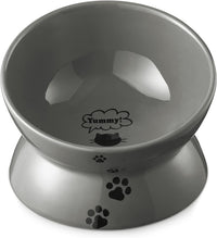 Y YHY Cat Bowl Anti Vomiting, Raised Food Bowls - 5 Inches / Grey