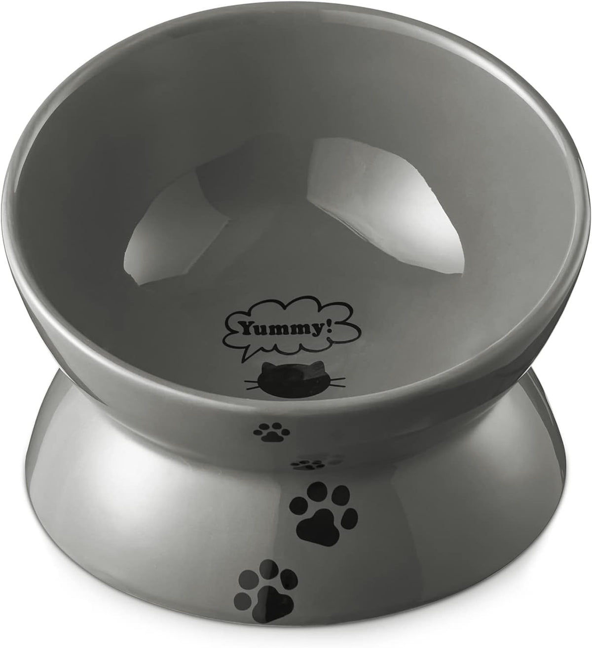 Y YHY Cat Bowl Anti Vomiting, Raised Food Bowls - 5 Inches / Grey