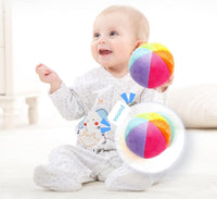 ZaH 5 inch rainbow baby rattle ball in soft polyester plush - view 3