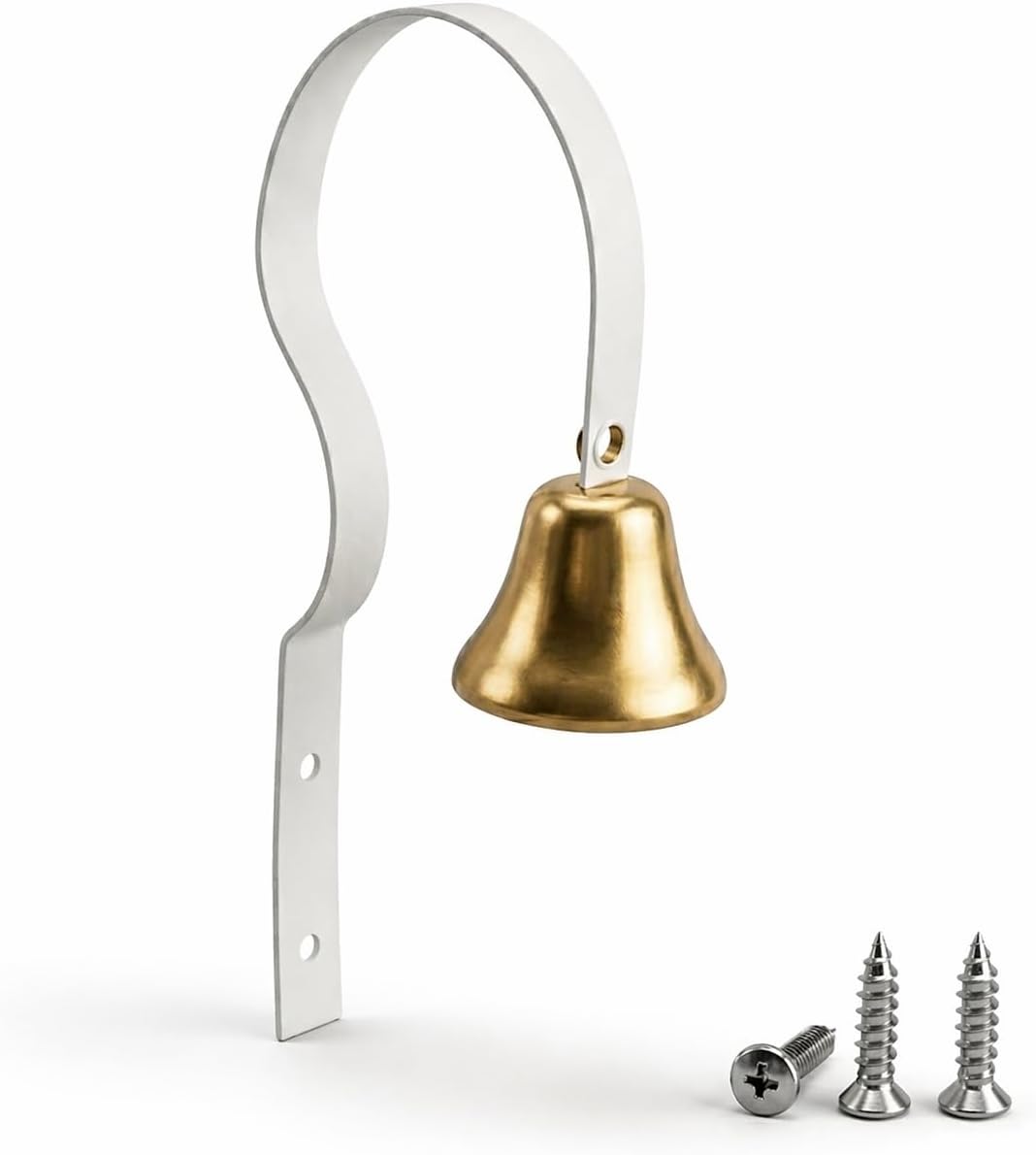 GoldTiger Fixed Metal Dog Doorbell for Potty Training - White