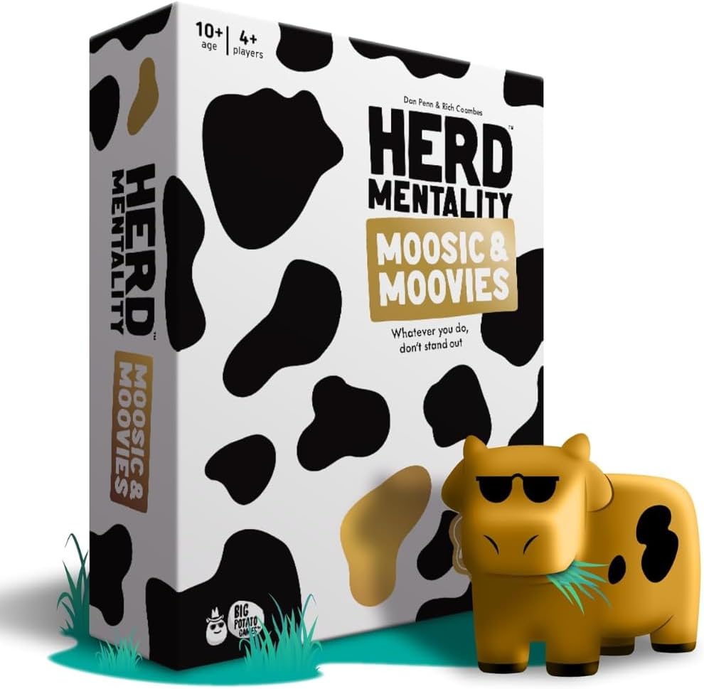 Herd Mentality Board Game: #1 Family Party Game, 4-20 Players – Fun for Kids & Family - Moovies & Moosic