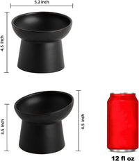 Elevated Cat Bowls, 15° Tilted Ceramic Raised Cat Food and Water Bowl Set, Whisker-Friendly - Black / 5.2 Inch (Pack of 1) - image 2