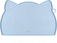 Coomazy Cat Food & Water Mat Thicker Non-Slip Silicone Mat - Blue / 15.8''L x 9''W