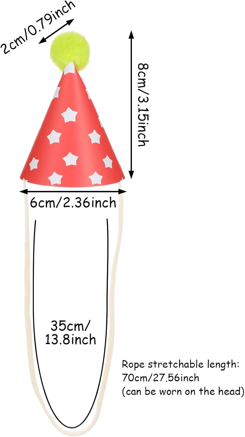 10pcs Colorful Mini Party Hats - Colorful stripes - image 2
