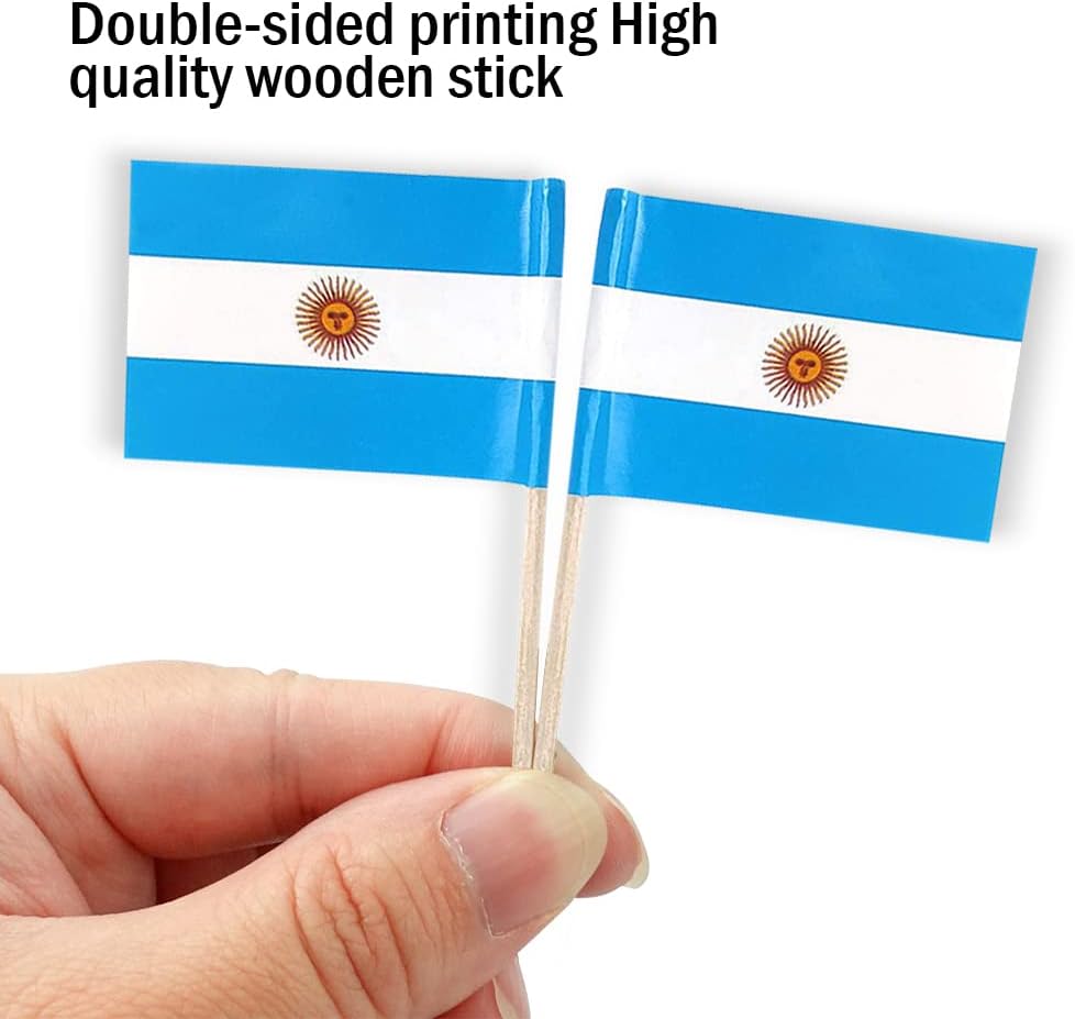 mflagperft 100-pack American flag toothpicks with double-sided paper USA flags on wooden picks - view 21