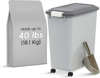 IRIS USA Airtight Pet Food Storage Rolling Container - 40 lbs / Gray/Dark Gray - image 4