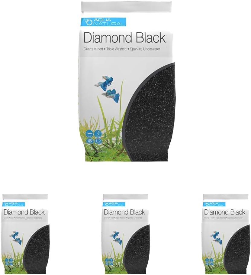 Aqua Natural Aquarium Substrate, Diamond Black Fine Gravel - 10LB (Pack of 4)