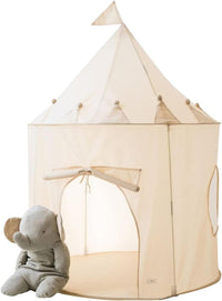 3 Sprouts Kids Play Tent for Ages 3 to 10 - Solid Beige