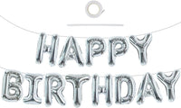 TONIFUL 16 Inch Black Happy Birthday Balloons Banner Decorations - Silver
