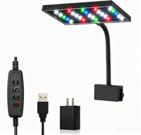 Aquarium LED Light USB 5V1A RGBW 5730 Timmer 1~10Gal Fish Tank Clip - 8.0 Watt Hours
