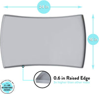 CatGuru Premium Cat Food Mat - 24"L x 14"W / Gray - image 2