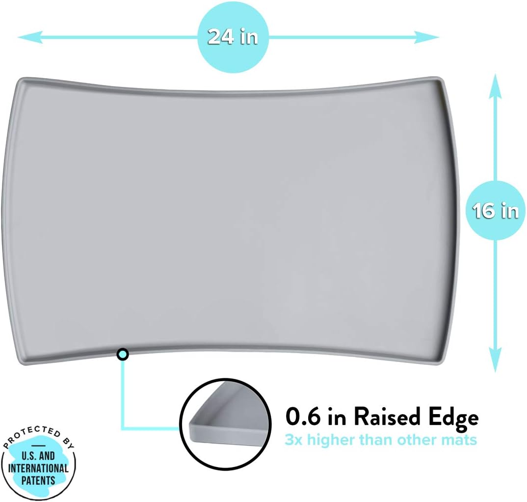 CatGuru Premium Cat Food Mat - 24"L x 14"W / Gray - image 2
