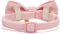 Breakaway Cat Collar with Bow Tie and Bell Adjustable Soft Corduroy - Small: Neck 7.5" - 11.0" / Pink - image 2