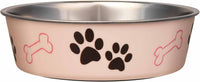 Loving Pets Bella Dog Bowls, Stainless Steel Dog & Cat Bowls - Paparazzi Pink / Medium (20-35lbs)