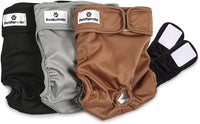 Pet Parents Washable Dog Diapers + Extendrs of Durable Doggie Diapers - Natural / X-Small (4-10")