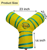 Cat Tunnel Tube Toys, 3 Ways Tunnels for Indoor Cats with Play Ball – Essentials for Cats - 3 Way Yellow Green - image 3