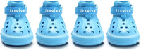 JZXOIVA Dog Shoes for Hot Pavement, Dog Booties for Small Dogs, Breathable Dog Boots & Paw Protectors, Adjustable Non-Slip Dog Rain Booties, Waterproof Pets Sandals for Beach Blue Size 1