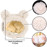 JOICEE Cute Cat Costume Warm Bear Hat Adjustable Small Pet Headwear - White - image 3
