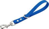 Short Dog Leash - 9 Inch Dogs Lead Grab Tab Heavy Duty Waterproof PVC Dog Training Traffic Leashes - 9'' / Blue