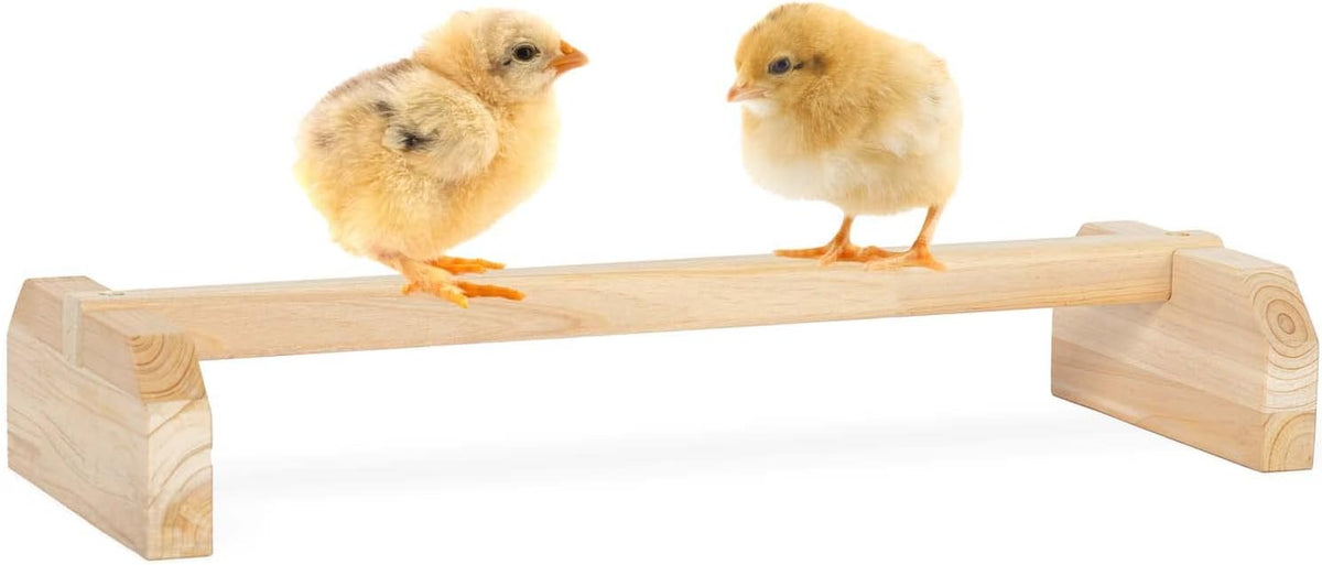 PETSFIT Baby Chick Roosting Bar, Anti-Rotation, Solid Wood - 15.6"L×5.7"W×2.6"H / Wood