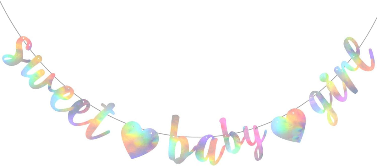 BEISHIDA Pre-Strung Glitter Champagne Girl Baby Banner Baby Shower - Iridescent​