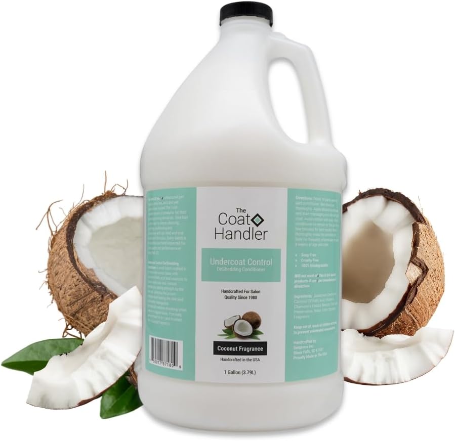 The Coat Handler deshedding dog conditioner, coconut milk, 1 gallon size