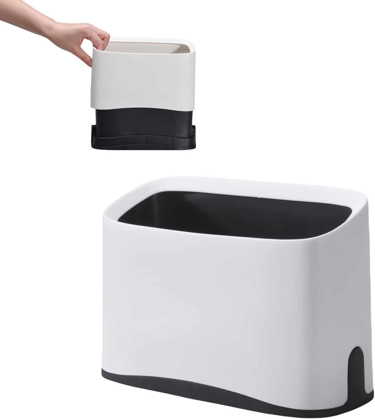 Cat litter scoop holder in PP plastic with a double-layer design that fits most litter scoops