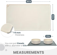 Non-Slip Waterproof Pet Feeding Mat - Medium, 20 x 12 Inch / Craie White - image 2