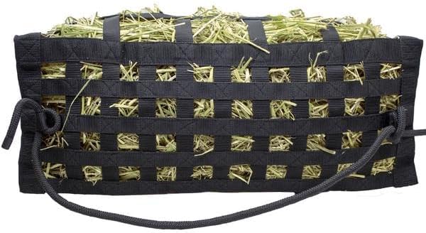 Derby Originals Scratchless Slow Feeder Horse Hay Bag with Super Tough Bottom and 6 Month Warranty (Purple with Charcoal Trim)
