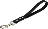Short Dog Leash - 9 Inch Dogs Lead Grab Tab Heavy Duty Waterproof PVC Dog Training Traffic Leashes - 9'' / Black
