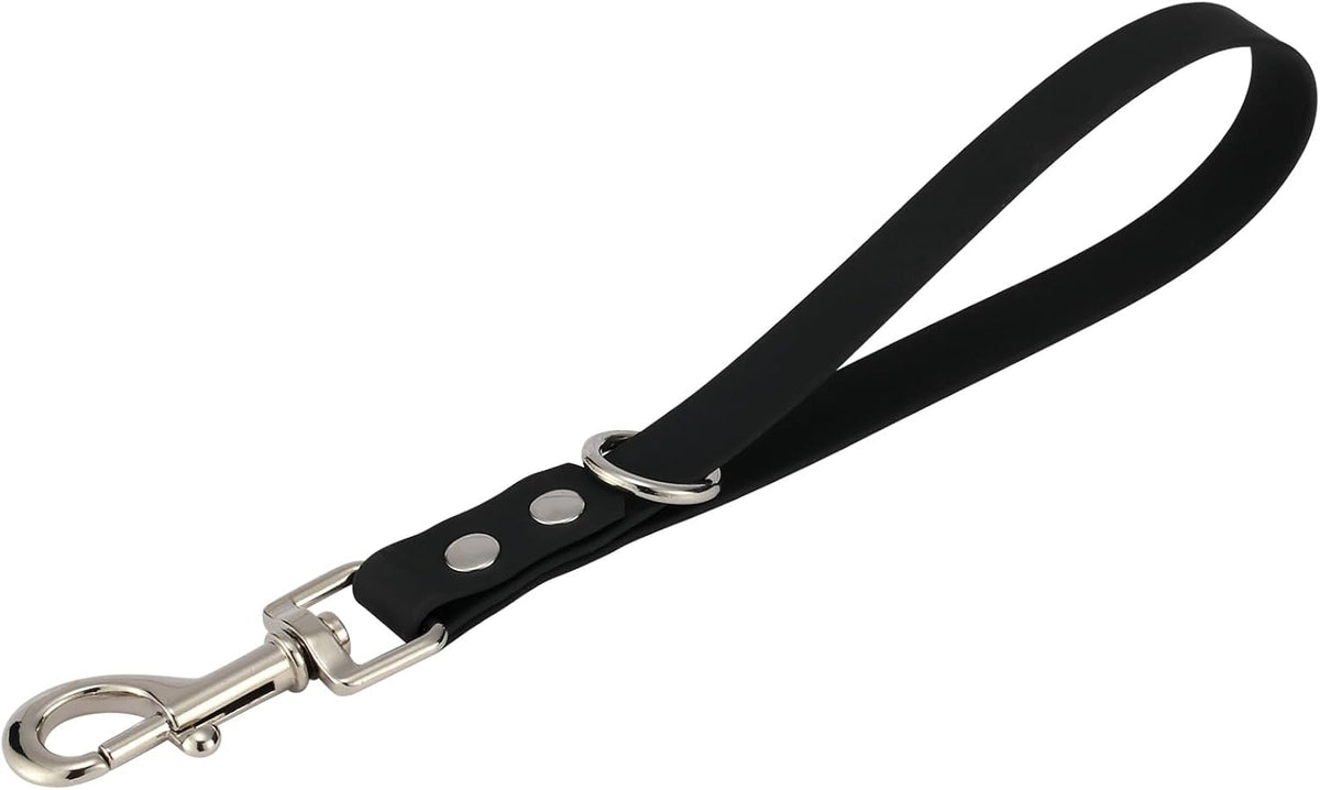 Short Dog Leash - 9 Inch Dogs Lead Grab Tab Heavy Duty Waterproof PVC Dog Training Traffic Leashes - 9'' / Black