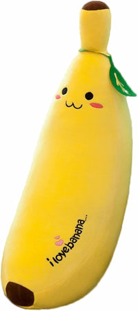 zhidiloveyou Banana Plush Pillow Stuffed Banana Plush Cute Fruit Toy - 27.5 INCH