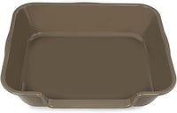 2 Pack of Extra Large Cat Litter Box (ABS Material), Low Entry Senior Litter Pen for Geriatric Kitty Big Cats, Jumbo Pet Safe Litter Boxes Tray for Pets Potty (Light Brown, 24" L x 20" W)