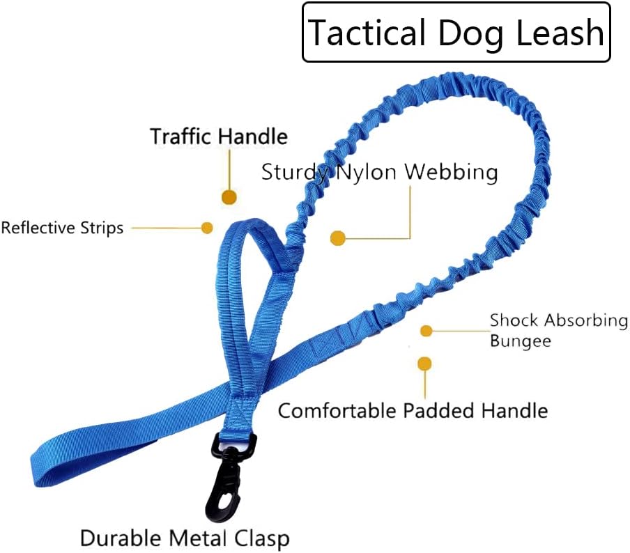 Tactical Dog Collar Adjustable Military Nylon Dog Collar with Control - Small (Pack of 1) / Dark blue SET(collar+leash) - image 3