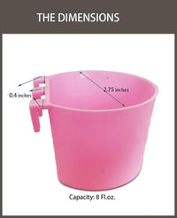 Cage Cups Birds Feeders Seed Bowl Chicken Feeding Watering Dish - 10PCS Pink - image 2