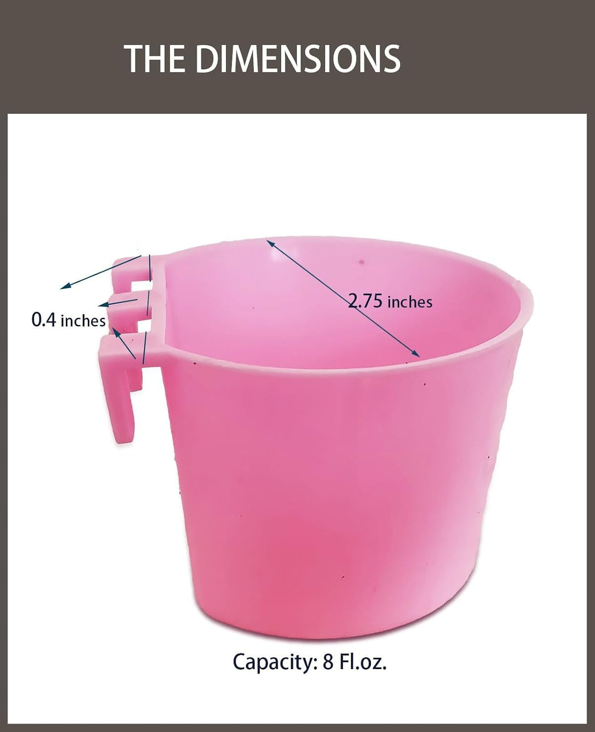 Cage Cups Birds Feeders Seed Bowl Chicken Feeding Watering Dish - 10PCS Pink - image 2