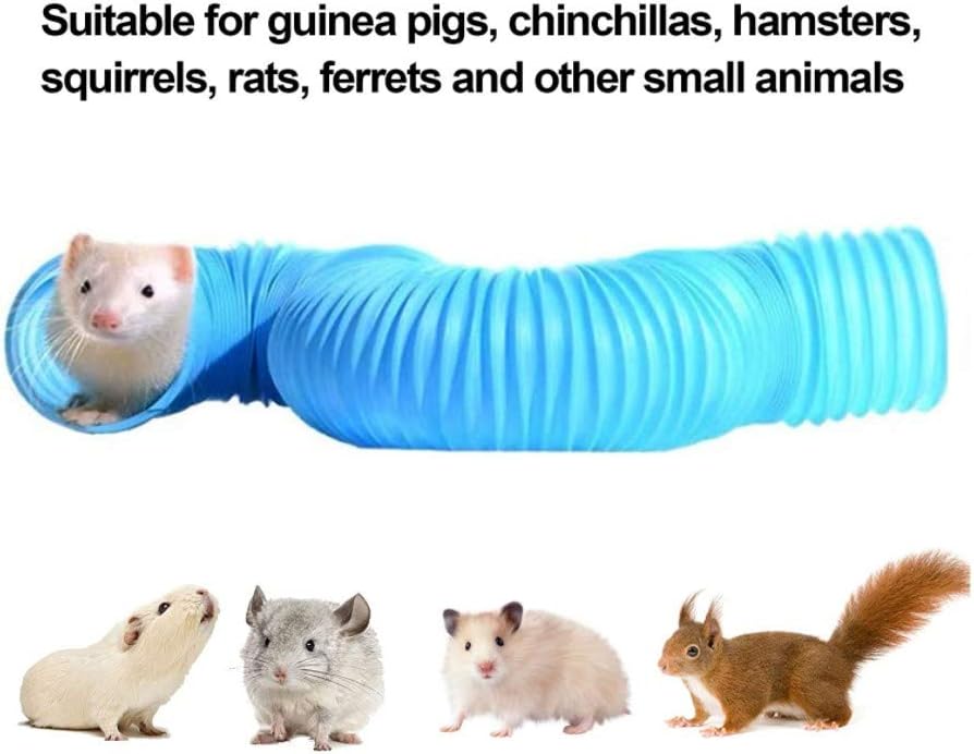 Collapsible Pet Tunnel 2 PCS Hamster Fun Tunnels – Essentials for Small Pets - Blue - image 3