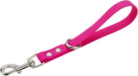 Short Dog Leash - 9 Inch Dogs Lead Grab Tab Heavy Duty Waterproof PVC Dog Training Traffic Leashes - 9'' / Pink