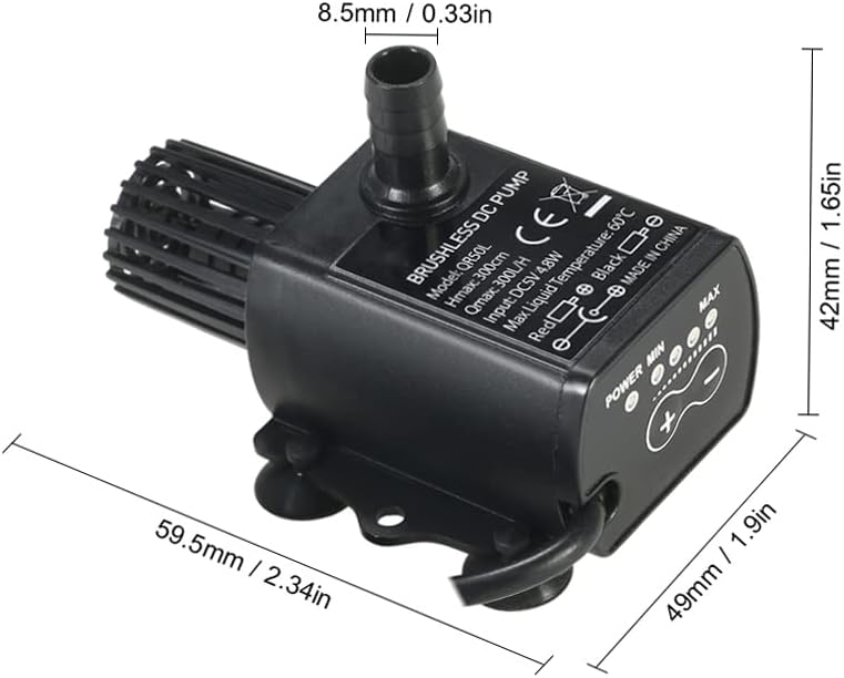 Decdeal DC 5V 300L/H submersible aquarium water pump - view 3