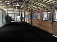 American Floor Mats - Heavy Duty Horse Stall Tiles - Thick, Durable Rubber Flooring - Solid Black, 6' x 12' Set (18 Tiles Total, 0.75" Thick) with Grip-and-Groove Pattern for Enhanced Safety